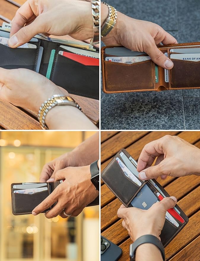 Handcrafted Genuine Leather Wallets, Minimalist Cardholders, and Passport Covers, Handmade Gift