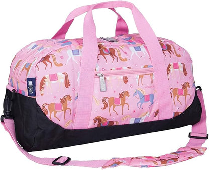 Wildkin Kids Overnighter Duffel Bag – Carry-On Size, Ideal for School & Sleepovers – Horses