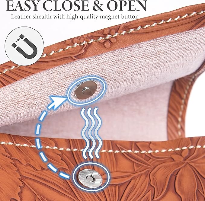 Pill Organizer,LIZIMANDU Weekly Travel Pill Case Box Medication Reminder Daily AM PM, Day Night 7 Compartments,for 4 Times A Day, 7 Days a Week-Includes Leather PU Carrying Case(1-Carved Brown)