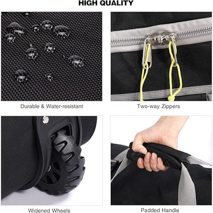 REDCAMP 85L/120L/140L Foldable Duffle Bag with Wheels, Large Travel Duffel Bag