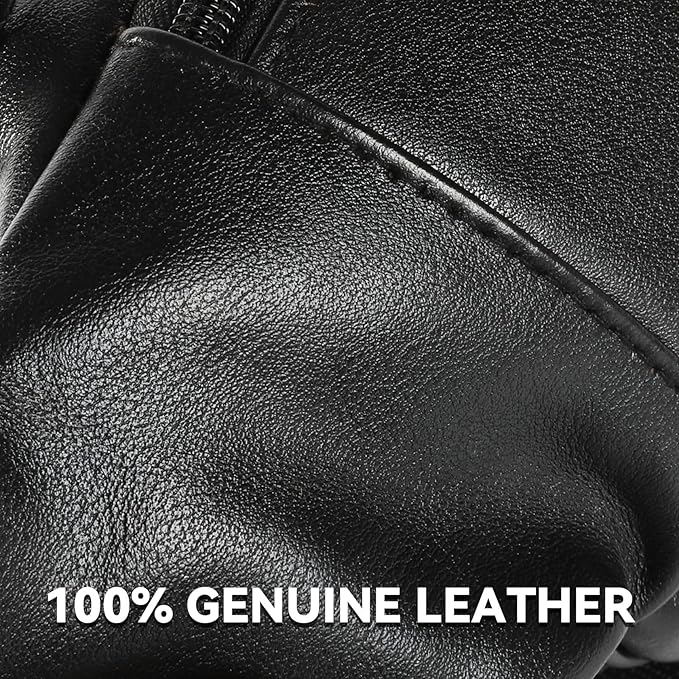 Black Fanny Pack for Men Genuine Leather Waist Bag Multiple Pockets Metal Zippers Belt Bag for Travel Hiking Cycling Fishing