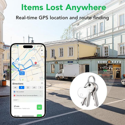 Air Tracker Tags-4 Pack: Smart Bluetooth Tracker, Item Finder Works with Apple Find My (iOS Only) App, Trakcer Tag Locator for Keys, Luggage, Satchel, weTag mini. (Not for Android Devices)