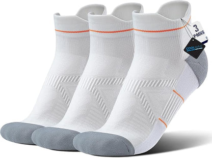 BRISIRA Bamboo Viscose Compression High Ankle Socks Men Women Cushioned Anti Blister HIking Golf Arch Support Running Socks