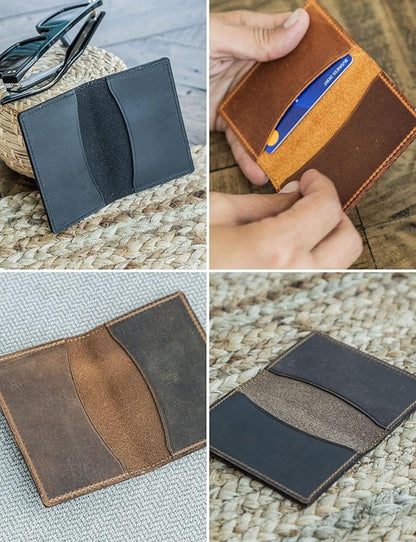 Handcrafted Genuine Leather Wallets, Minimalist Cardholders, and Passport Covers, Handmade Gift