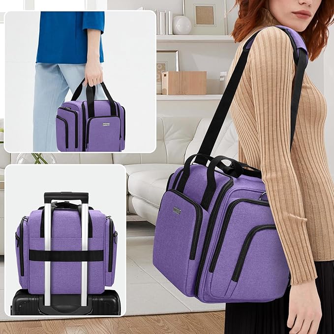 BAFASO Large Pill Bottle Organizer with 4 Inner Removable Pouches, Medicine Bag Come with Shoulder Strap (Bag ONLY),Purple