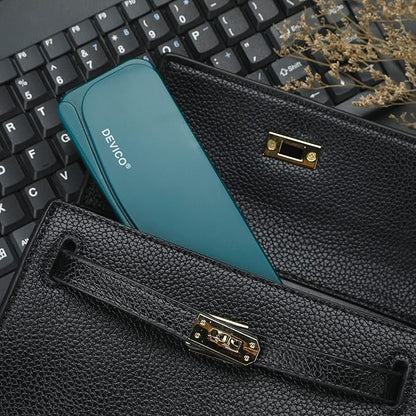 DEVICO Travel Utensils, 18/8 Stainless Steel Portable Reusable Camping Silverware Cutlery Flatware Set, 4-Piece Include Fork Spoon Chopsticks with Case (Dark Green)