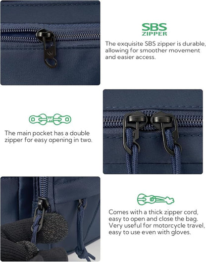 WATERFLY Fanny Pack Waist Packs: Large Crossbody Fanny Packs for Women Men with 5 Zipper Pockets Adjustable Strap Waist Bags Hip Pack for Traveling Cycling Running Hiking-Navy Blue