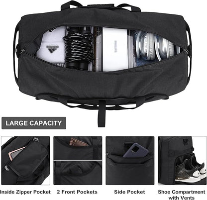150L Large Waterproof Bag for Men Travel, Extra Large Trave Duffle Bag with Shoe Compartment for Men Women, Foldable Duffle Bag for Traveling, Gym Bag, Water Resistant & Tear-Resistant, Black
