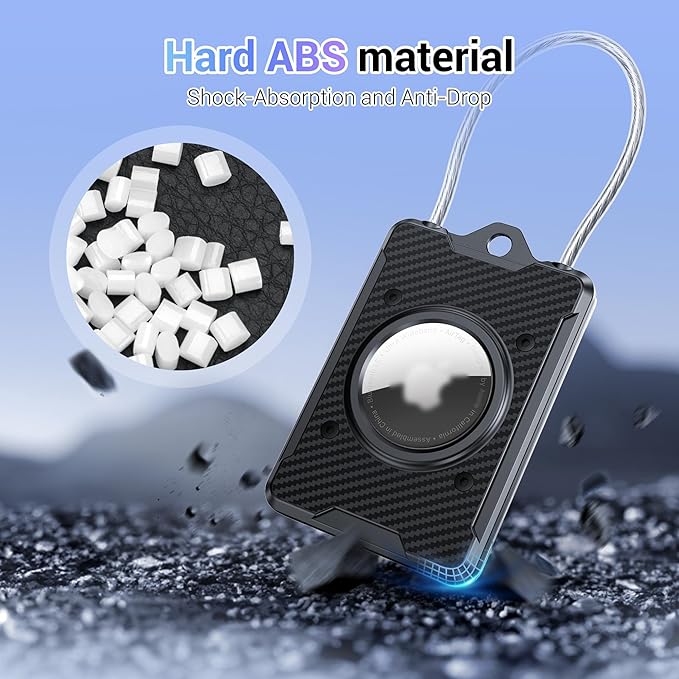 PROfezzion Luggage Tag AirTag Holder with Name ID Cards, Luggage Name Tag with Wire Cable Key Rings for Luggage Bag Travel Suitcase Backpack, Scratch Resistant AirTag Case for Travelling