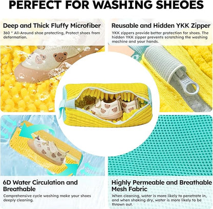 Shoe Washing Machine Bag: Shoe Bag for Washing Machine - Reusable Shoe Cleaning Bag for Sneaker Tennis Shoes Unstain Cleaner Kit