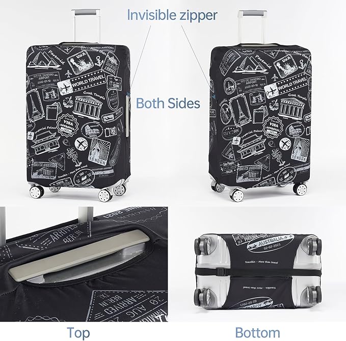 TRAVELKIN more than travel Luggage Covers For Suitcase Tsa Approved,Suitcase Cover Protector Fit 18-32 Inch Luggage