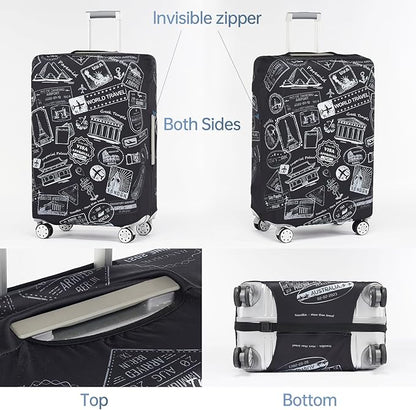 TRAVELKIN more than travel Luggage Covers For Suitcase Tsa Approved,Suitcase Cover Protector Fit 18-32 Inch Luggage