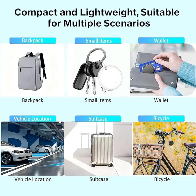 Dual System Smart Anti-Loss Device, 2-Pack, for iOS and Android, Smart Bluetooth Tracker and Item Locator for Keys, Backpacks, Luggage, Wallets, Features dustproof and Waterproof Design.