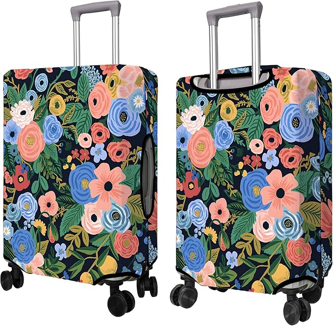 Travel Luggage Cover Suitcase Protector Fits 18-32 Inch Wheel Covers PatternedTravel Related Items Flower Luggage Protector Elastic L