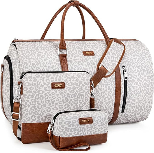 Convertible 2-in-1 Garment Bags for Travel, Carry On Garment Duffle Bag With Shoe Compartment Large Weekender Bag for Women Men Hanging Suitcase Suit Travel Duffel Overnight Bags 4pcs Set