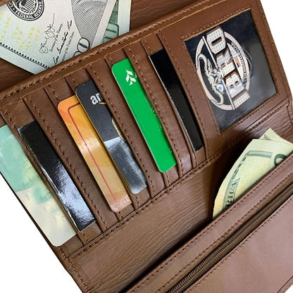 IBRO Long Bifold RFID Blocking Motorcycle Chain Wallet for Men