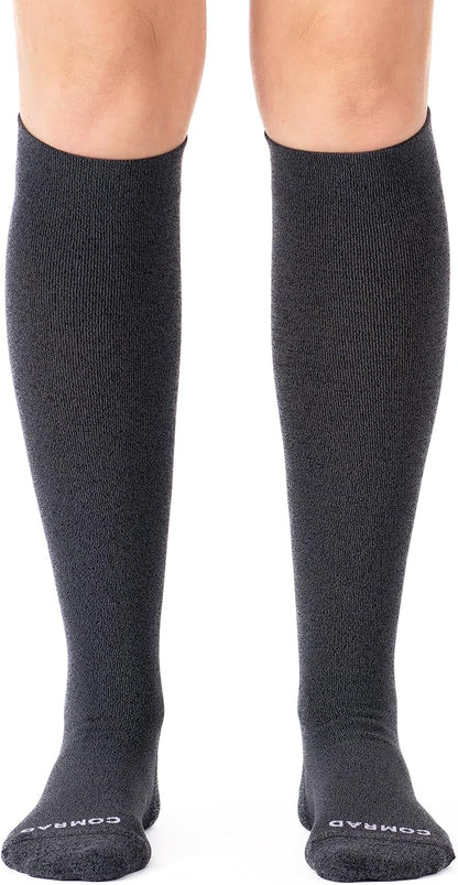 Comrad Nylon Knee High Socks - 15-20mmHg Graduated Compression Socks - Soft & Breathable Support Unisex Socks