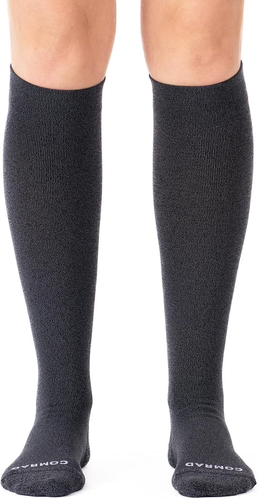 Comrad Nylon Knee High Socks - 15-20mmHg Graduated Compression Socks - Soft & Breathable Support Unisex Socks