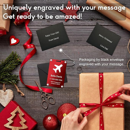 Luggage Tags for Suitcases 4 Pack: Personalized Luggage Tags for Backpacks & Bags Tags with Coustomizable Texts (Red)