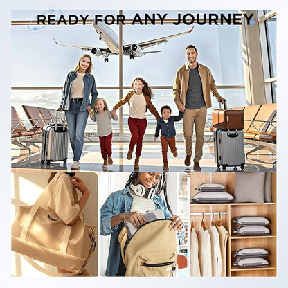 10 Set Compression Packing Cubes for Travel Essentials,Compressible Expandable Packing Cubes for Suitcase,OlarHike Luggage Organizer Bags for Travel,Handy Helper for Organizing Clothes(Gray)