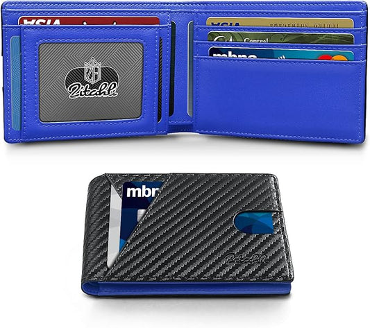 Zitahli Wallet for Men Slim 11 Credit Card Holder RFID Blocking Small Men's Wallet Bifold Minimalist Front Pocket With Mens Gifts Box