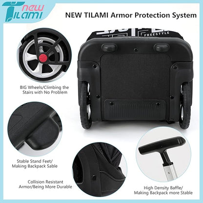 NEW TILAMI 19 Inch Rolling Backpack with Lunch Bag for Girls Boys Wheeled Laptop Backpack Durable Carry-on Bag School Travel, Skate Board