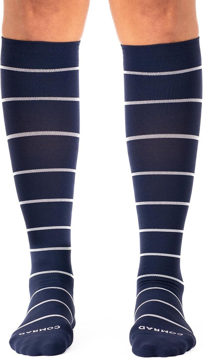 Comrad Nylon Knee High Socks - 15-20mmHg Graduated Compression Socks - Soft & Breathable Support Unisex Socks