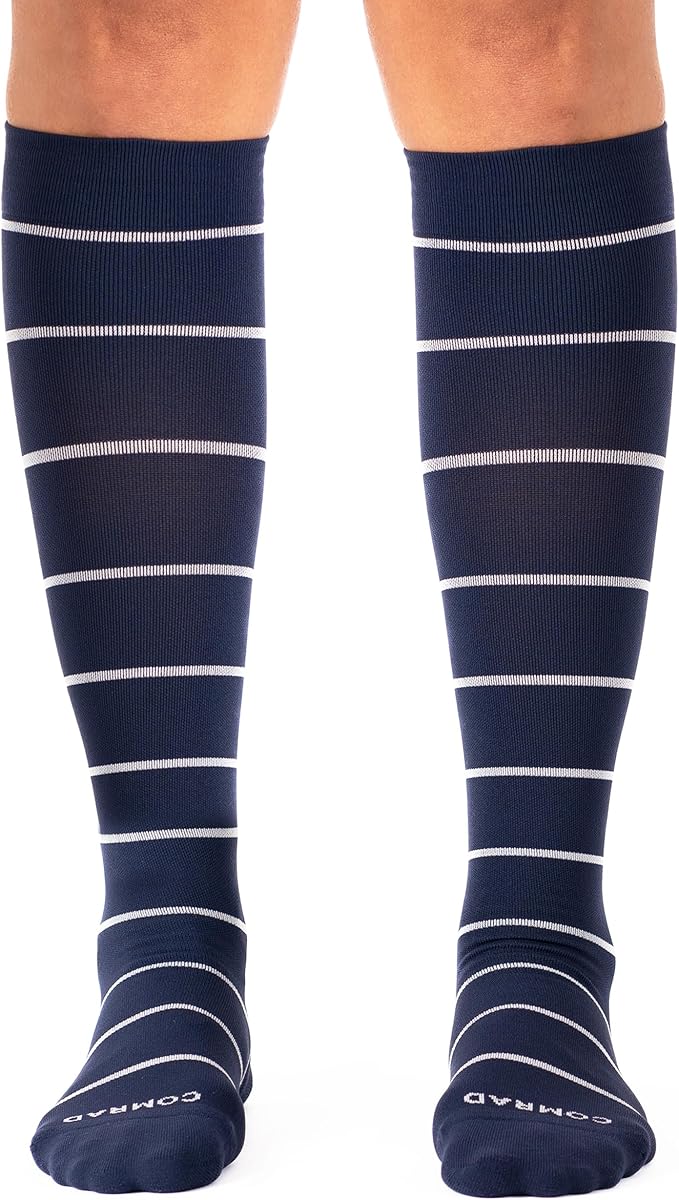 Comrad Nylon Knee High Socks - 15-20mmHg Graduated Compression Socks - Soft & Breathable Support Unisex Socks