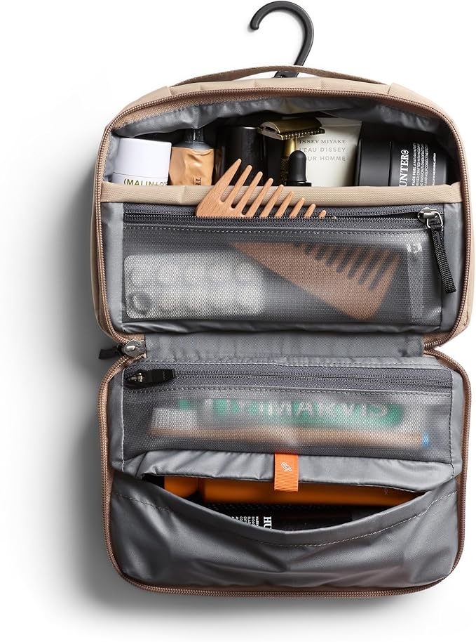 Bellroy Hanging Toiletry Kit (hanging 3 liter toiletry bag for men and women, and designed for travel) - Stone