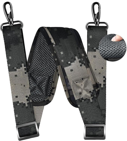 ZINZ 79 inch Shoulder Strap, Extra-thick Fixed Cushion Pad and Dual Clasps Universal Replacement Strap with Metal Swivel Hooks for Laptop Bags, Luggage Bags, Camera, Crossbody(Camouflage Gray)