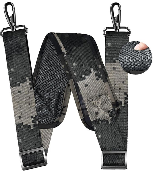 ZINZ 79 inch Shoulder Strap, Extra-thick Fixed Cushion Pad and Dual Clasps Universal Replacement Strap with Metal Swivel Hooks for Laptop Bags, Luggage Bags, Camera, Crossbody(Camouflage Gray)