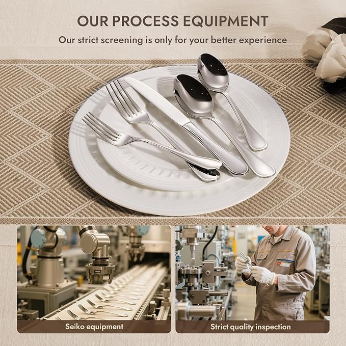 KINGSTONE 20 Piece Teardrop Silverware Set for 4, 18/10 Stainless Steel Flatware Set, Modern Design Cutlery Set for Home/Hotel/Wedding,Mirror Polished and Dishwasher Safe