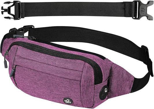 WATERFLY Fanny Pack Waist Bag: Small Hip Pouch Bum Bag Fannie Pack Phanny Fannypack Waistpack Bumbag Beltbag Sport Slim Fashionable for Jogging Hiking Hiker Woman Man
