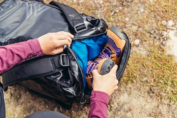 Gregory Alpaca 80L Water-Resistant Adventure Travel/Gear Organization Duffel Bag with Packing Cube Included, Obsidian Black