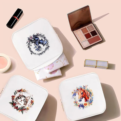 Dragon Mini Makeup Bag, Dragon Gift For Women Girls, Cute Portable Zipper Pouch Cosmetic Bag For Teen Girls Kids, Small Storage Bag For Sanitary Pad, Period napkin bag!