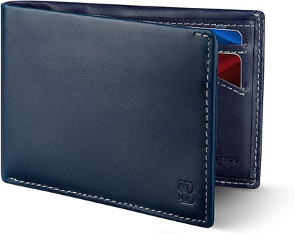 SERMAN BRANDS Mens Slim Bifold Wallet RFID Blocking Minimalist Front Pocket Wallets for Men - Thin & Stylish