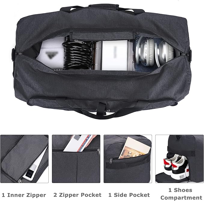 120L Foldable Collapsible Waterproof Travel Duffel Bag for Men and Women with Shoe Compartment