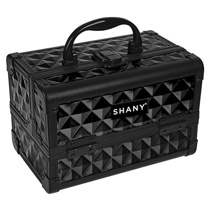 SHANY Chic Makeup Train Case Cosmetic Box Portable Makeup Case Cosmetics Beauty Organizer Jewelry storage with Locks, Multi trays Makeup Storage Box with Makeup Mirror - Twilight