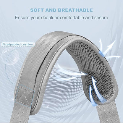 ZINZ 60" Universal Bag Strap with Ultra-Thick Fixed Breathable Pad Adjustable Heavy-Duty Shoulder Strap for Laptop Bag Crossbody Luggage Gym Bag Camera Bag and More -Gray