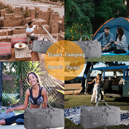 Woogwin Travel Duffel Bag Large Foldable Waterproof Overnight Bag for Beach Swim Bags Pool Sports Gym