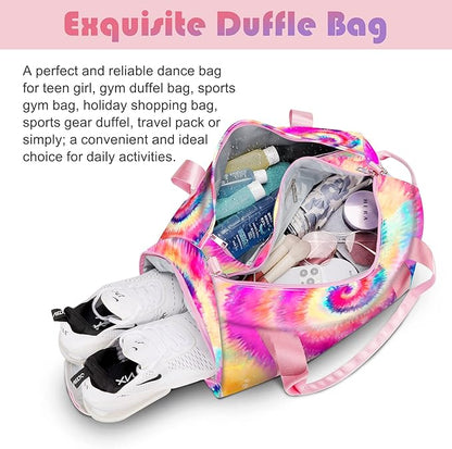 Duffle Bag for Girls & Women - Dance, Gymnastics & Travel Bag with Shoe Compartments