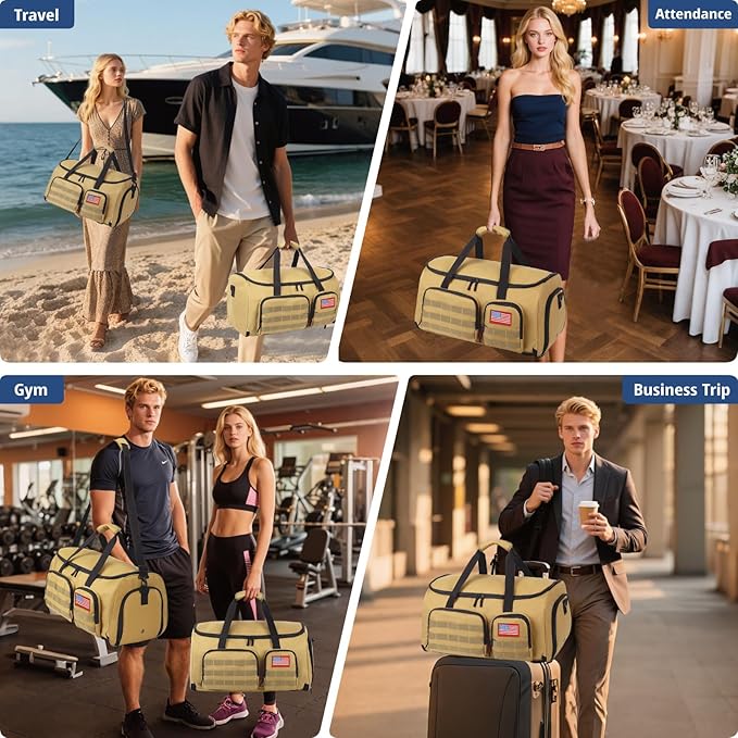 3-in-1 Tactical Garment Bag For Men,55L Large Capacity Convertible Suit Bag,Garment Bags For Hanging Clothes With Shoes Compartment, Multi-Functional Suit Bag For Travel Business