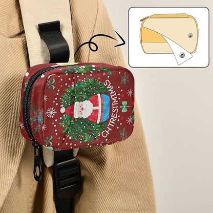 Pill Organizer Box Case Weekly Travel Pill Container Holder 7Day Cute Vitamin Organizer Dispenser Sorter Planner Storage Small Compact Santa Claus Wreath Christmas Tree Snowflakes Colorful15