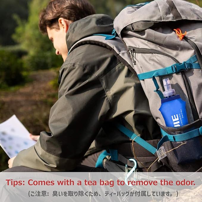 Azarxis TPU Soft Flask Collapsible Water Bottles BPA-Free 250ml 350ml 500ml 600ml for Hydration Vest Pack Running Hiking Cycling Climbing