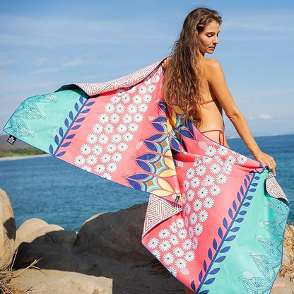 Quick Dry Towel Extra Large 78x35 Inch - Microfiber Beach Towel - Perfect for Beach, Travel, Swimming, Pool, Yoga, Hiking, Camping - Lightweight, Fast Drying, Compact for Adults (Bohemian)