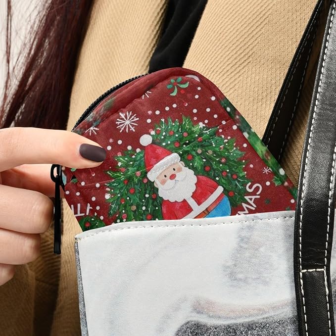 Pill Organizer Box Case Weekly Travel Pill Container Holder 7Day Cute Vitamin Organizer Dispenser Sorter Planner Storage Small Compact Santa Claus Wreath Christmas Tree Snowflakes Colorful15