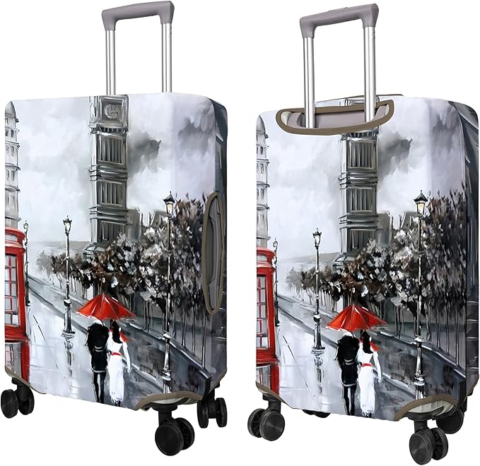 Travel Luggage Cover Suitcase Protector Fits 18-32 Inch Wheel Covers PatternedTravel Related Items Flower Luggage Protector Elastic XL