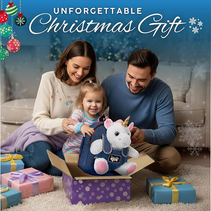 Naturally KIDS Unicorn Toys for Age 3, Birthday Gifts for 2 Year Old Girls, 3 Year Old Girl Gifts, Toddler Unicorn Backpack