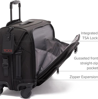 TUMI - Alpha Garment 4 Wheeled Carry-On - Garment Compartment Fits 6 Suits or Dresses - Carry On Luggage for Travel - Black