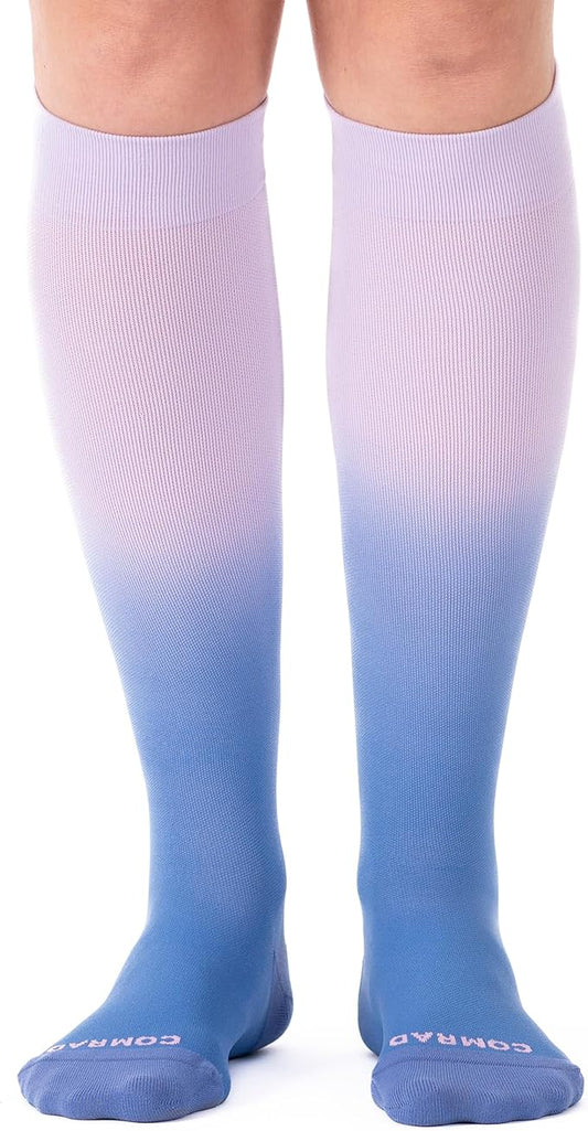 Comrad Nylon Knee High Socks - 15-20mmHg Graduated Compression Socks - Soft & Breathable Support Unisex Socks